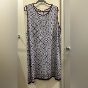 Max Studio Woman Midi Dress Women’s 3X Country Club Geometric Sleeveless Blue